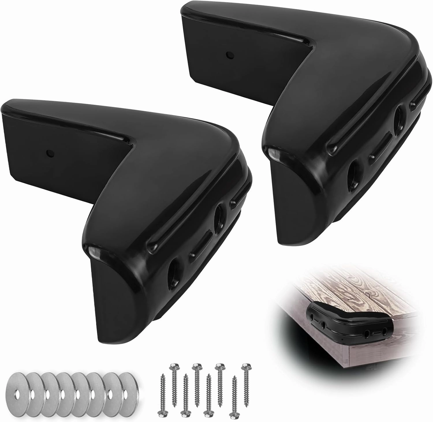 Dock Corner Bumpers Fenders Marine Corner Dock Bumpers Fender Guard for Docking, Soft UV-Resistant Marine-Grade Vinyl, Inflatable Protection, 10-Inch x 10-Inch, 2-Pack, Black vinyl accessories,turntable parts,record player tools,