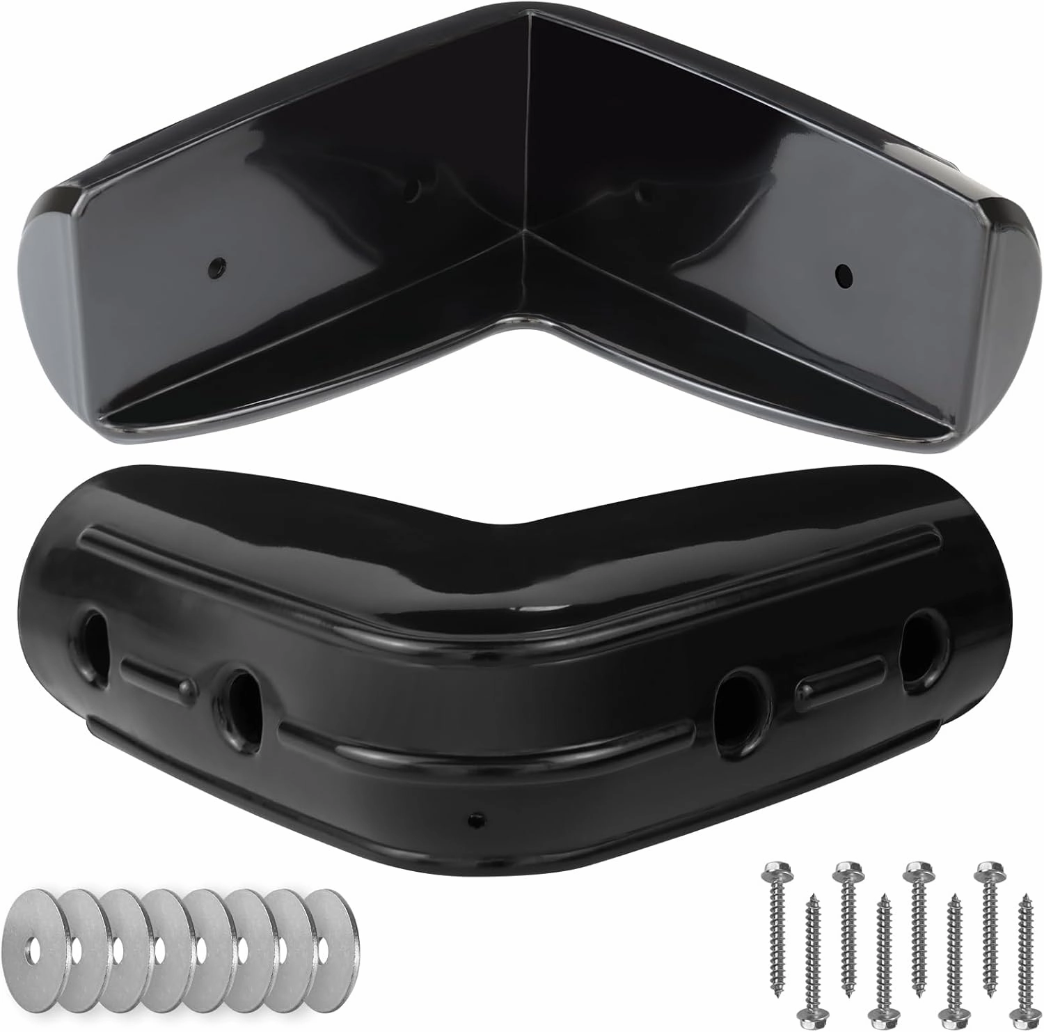 Dock Corner Bumpers Fenders Marine Corner Dock Bumpers Fender Guard for Docking, Soft UV-Resistant Marine-Grade Vinyl, Inflatable Protection, 10-Inch x 10-Inch, 2-Pack, Black