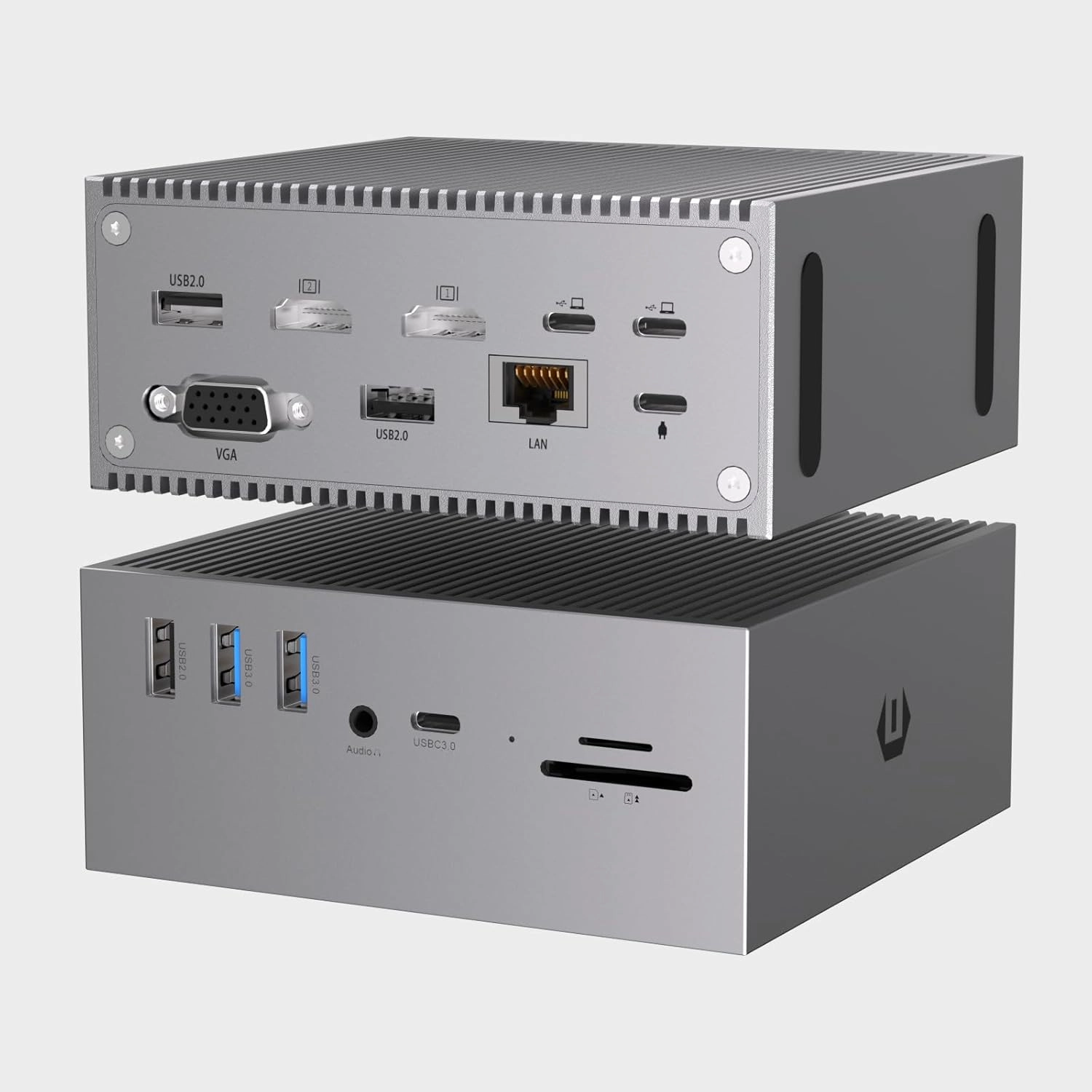 Docking Station, 16 in 2 USB C Hub - Dual 4K HDMI, 6 USB, VGA, RJ45, SD/TF Card Reader - Triple Display for MacOS with Thunderbolt 3 (Not for M1) smart audio hub,voice control speaker,Alexa compatible audio,