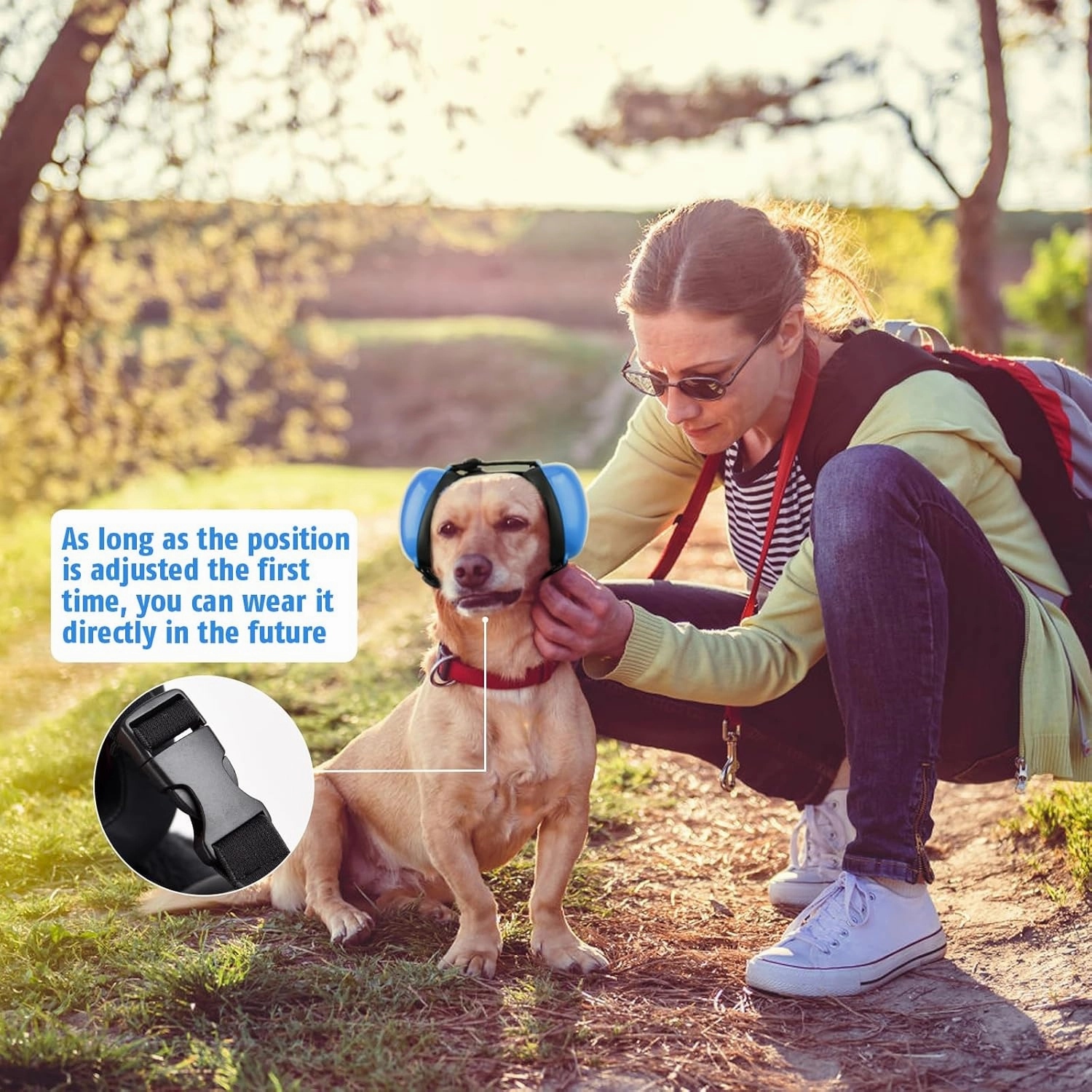 Dog Ear Muffs for Noise Protection, Noise Cancelling Headphones, 25dB NRR, Dog Ear Plugs for Hearing Protection from Thunder, Fireworks, Vacuums (S, Blue)