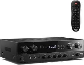 Donner Stereo Receivers Home Audio Amplifier, Premium 1000W Peak Power 4 Channel Amplifier with Bluetooth 5.0, USB, FM, 2 Mic-in, Echo, RCA, Optical/Coaxial Input for Home, Karaoke, Theater Speakers power amplifier,stereo amp,hi-fi power amp,