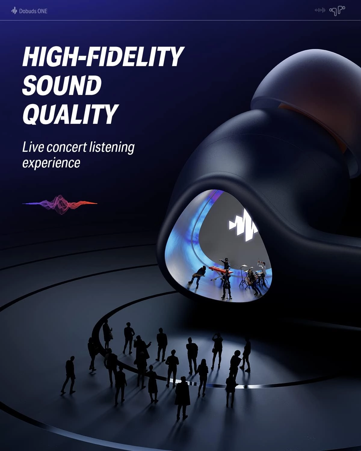 Donner Wireless Earbuds Noise Cancelling, Bluetooth 5.2 Earphones with ENC for Clear Calls, 12mm Drivers & Balanced Armature, App for Custom EQ, 32H Playtime, Fast Charging - Dobuds ONE, Blue