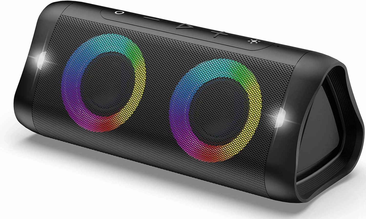 DONOW Portable Bluetooth Speaker with Lights, 30W Stereo Sound, Bass Boost, IPX5 Waterproof, 20H Playtime, Built-in Mic, Speakers Bluetooth Wireless for Home, Party, Outdoor, Travel(Black) wireless speakers,portable Bluetooth speaker,multiroom speaker,