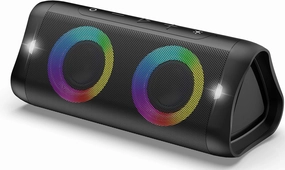 DONOW Portable Bluetooth Speaker with Lights, 30W Stereo Sound, Bass Boost, IPX5 Waterproof, 20H Playtime, Built-in Mic, Speakers Bluetooth Wireless for Home, Party, Outdoor, Travel(Black) wireless speakers,portable Bluetooth speaker,multiroom speaker,