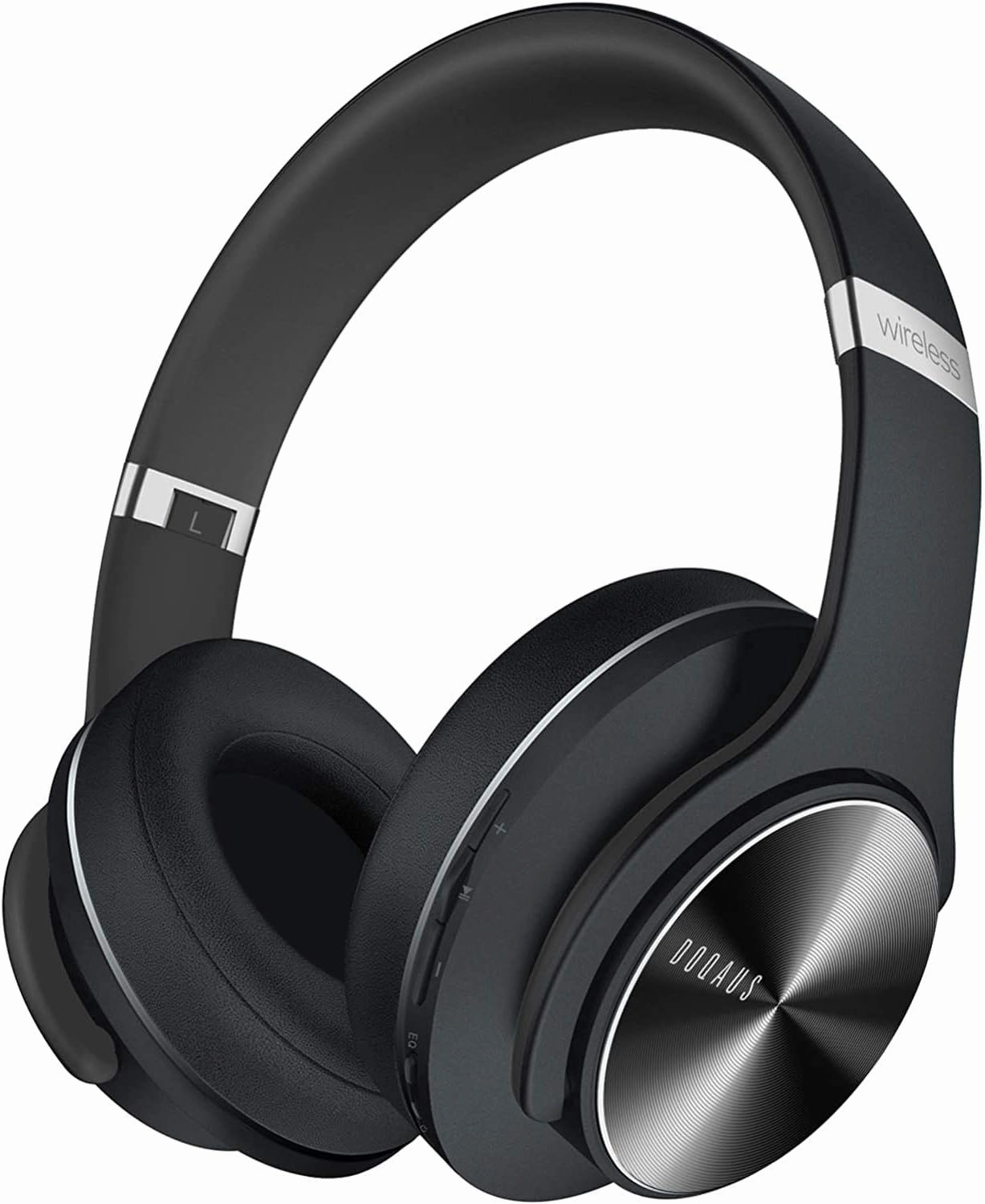 DOQAUS Bluetooth Headphones Over Ear, 90H Playtime Wireless, 3 EQ Modes, HiFi Audio & Deep Bass, ENC Noise Isolating Mic, Soft Earpads for Phone/PC over-ear headphones,closed back headphones,wireless studio cans,
