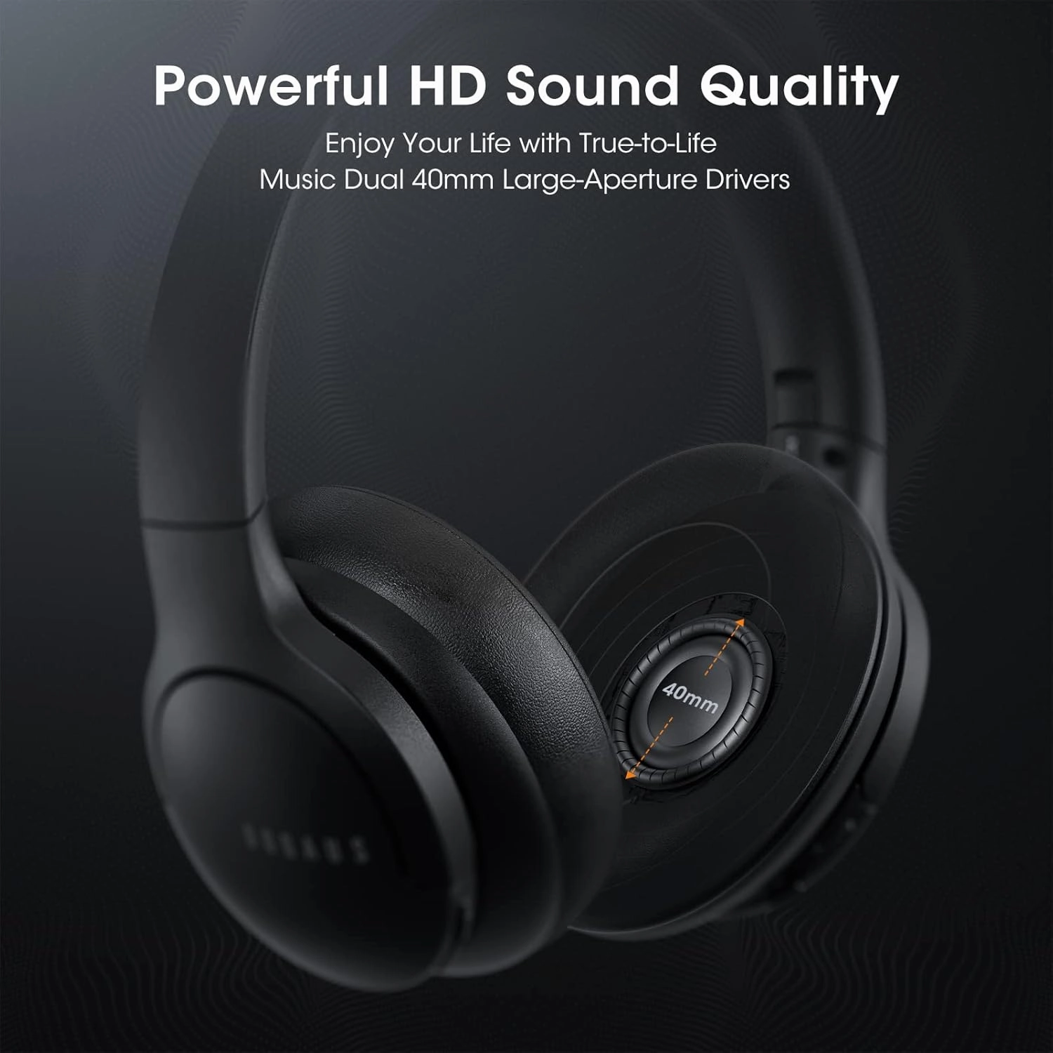 DOQAUS Upgrade Bluetooth Headphones Over Ear, 90H Playtime BT 5.3 Wireless Headphone EQ Modes, Built-in HD Mic, HiFi Stereo Sound, Deep Bass, Memory Foam Cups for Phone/PC&Travel/Gym/Workout