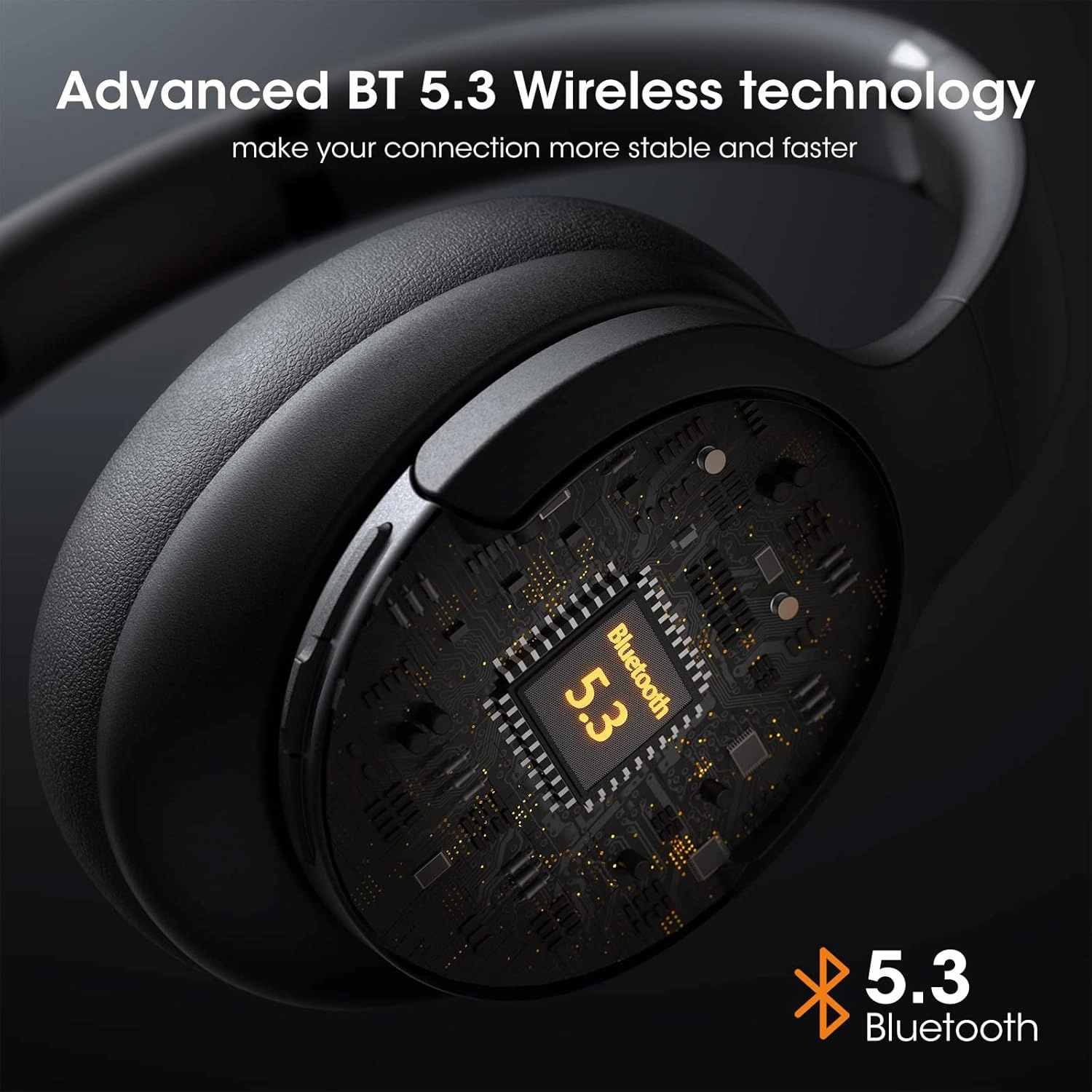 DOQAUS Upgrade Bluetooth Headphones Over Ear, 90H Playtime BT 5.3 Wireless Headphone EQ Modes, Built-in HD Mic, HiFi Stereo Sound, Deep Bass, Memory Foam Cups for Phone/PC&Travel/Gym/Workout