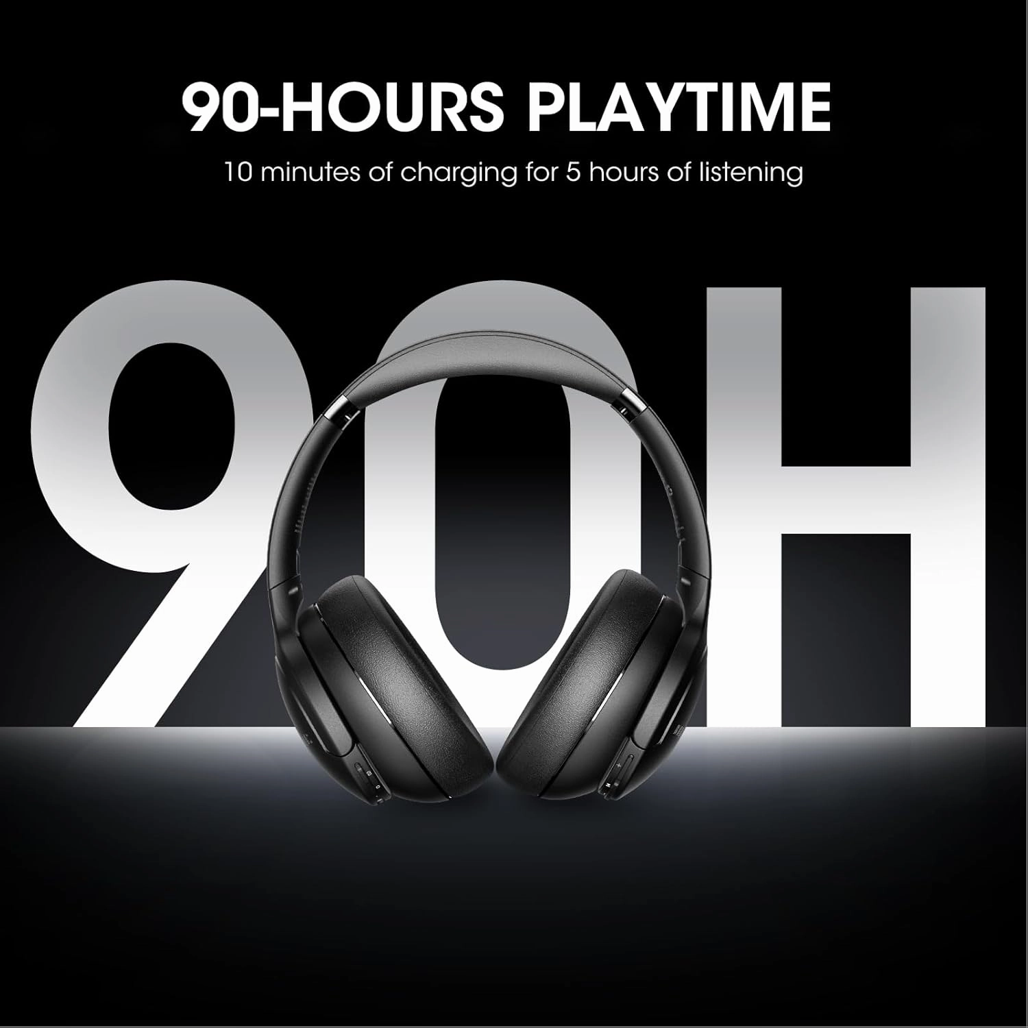 DOQAUS Upgrade Bluetooth Headphones Over Ear, 90H Playtime BT 5.3 Wireless Headphone EQ Modes, Built-in HD Mic, HiFi Stereo Sound, Deep Bass, Memory Foam Cups for Phone/PC&Travel/Gym/Workout