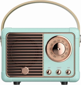 Dosmix Retro Bluetooth Speaker, Vintage Decor, Small Wireless Bluetooth Speaker, Cute Old Fashion Style for Kitchen Desk Bedroom Office Party Outdoor Kawaii for Android/iOS Devices (Blue) floorstanding speakers,tower speakers,stereo floor speakers,