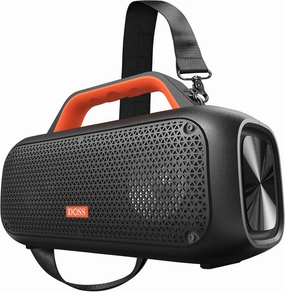 DOSS Extreme Boom Bluetooth Outdoor Speaker with 60W Mighty Sound, Deep Bass, 30H Playtime, USB-C, Bluetooth 5.3, IPX6 Waterproof with Portable Strap for Camping, Beach, Garage-Orange outdoor speakers,weatherproof speakers,patio audio system,