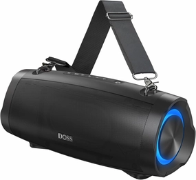 DOSS Extreme Boom Pro D100 Bluetooth Speaker with 140W Peak, 70W Bold Sound, Extra Bass, 24H Playtime, Beat-Sync Lights, Built-in Power Bank, IPX6 Waterproof, Portable Strap for Outdoor, Camping-Black wireless speakers,portable Bluetooth speaker,multiroom 