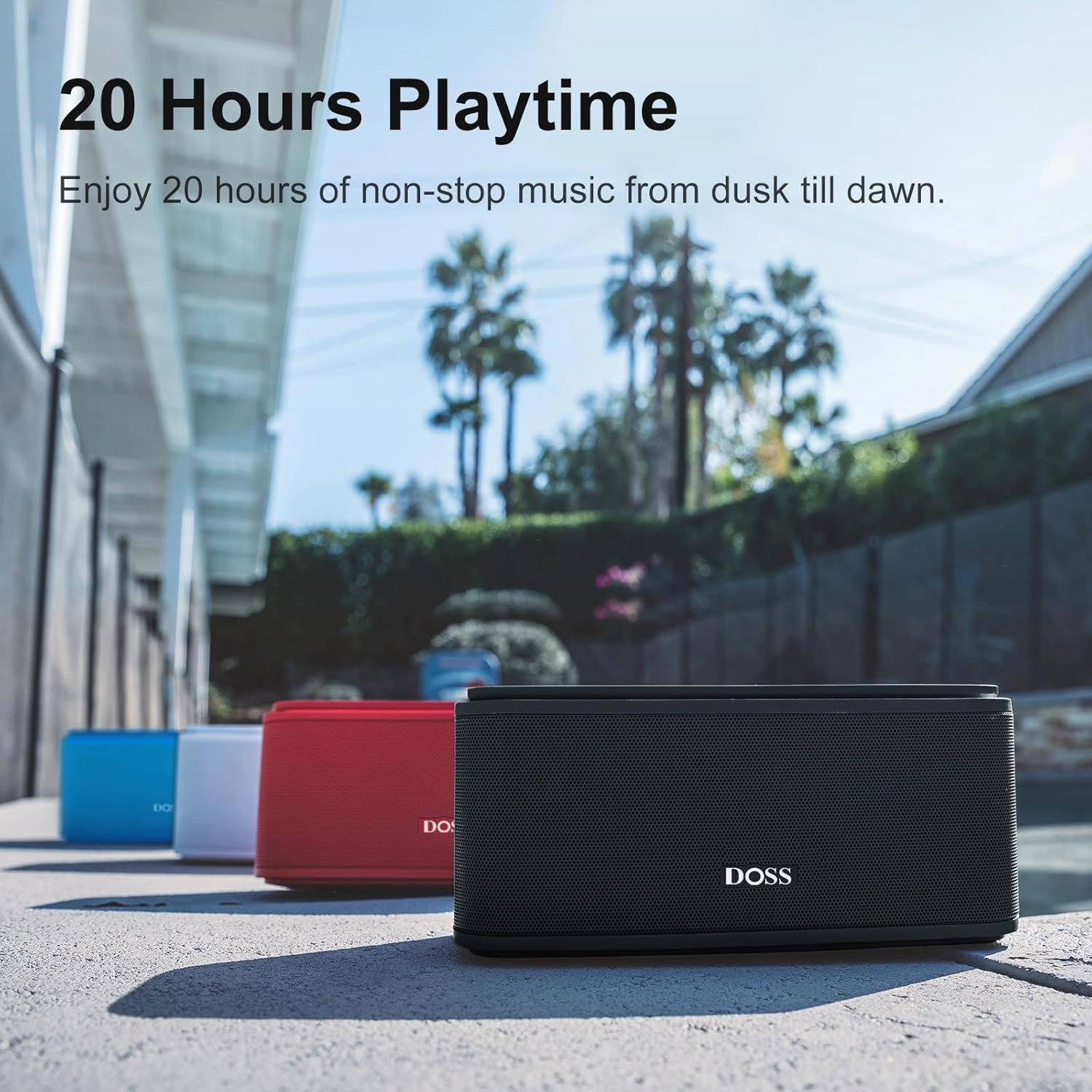 DOSS SoundBox Touch Wireless Bluetooth Speaker with 12W HD Sound and Bass, IPX5 Waterproof, 20H Playtime, Handsfree, for Office, Home, Outdoor, Travel-Upgraded
