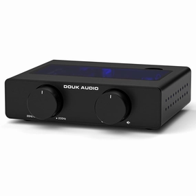 Douk Audio A5 2 Channel TPA3255 Stereo Amp, 300 Watts x2 Mini Hi-Fi Audio Power Amplifier Class D for Home Theater System, Passive Bookshelf Tower Speakers with High-Pass Filter   32V Power Supply integrated amplifier,stereo receiver,hi-fi amp combo,