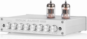 Douk Audio HiFi Vacuum Tube 7-Band EQ Preamp Equalizer XLR Pre-Amplifier Home (T8 PRO Silver) tube amplifier,valve amp,audiophile tube stereo,