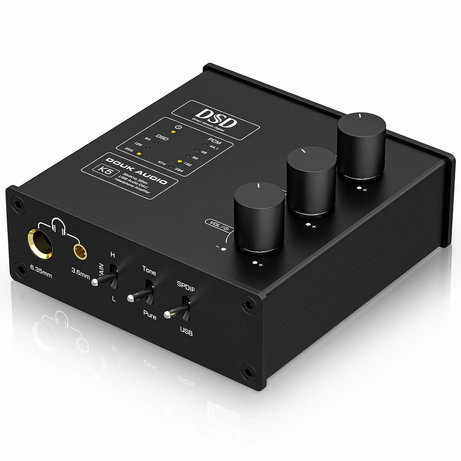 Douk Audio K5 PC DAC Headphone Amplifier Digital to Analog Converter with USB & Optical Input DSD256 for Amplifiers, Speakers, Mac, Computer (K5-US) DAC,USB audio converter,digital to analog converter,