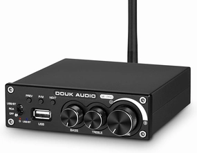 Douk Audio M1 PRO 320W Bluetooth Power Amplifier, 2 Channel Audio Amp, Wireless Receiver, for Home Stereo Speakers/Active Subwoofer, with Treble & Bass Control/U-Disk Music Player power amplifier,stereo amp,hi-fi power amp,