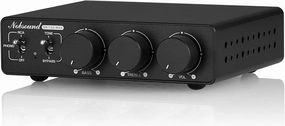Douk Audio NS-13G MAX 300Wx2 Stereo Amplifier with Phono Input - HiFi Class D Mini Power Amp for Home Theater, Turntables, Studio Monitor | TPA3255 Chip, RCA/MM Inputs, Bass/Treble Control (DC 48V) integrated amplifier,stereo receiver,hi-fi amp combo,
