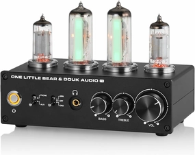 Douk Audio T9 Vacuum Tube Phono Preamp Stereo Turntable Preamplifier with Headphone Output and Treble Bass Control for MM/MC Record Player, Home Hi-Fi Audio, Amplifier, Speaker phono preamp,turntable amplifier,record player preamp,
