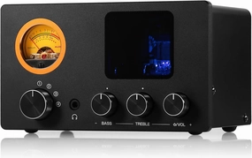 Douk Audio Tube Preamp TUBE-T5C: Headphone Amplifier w/VU Meter, 4-Way RCA Selector for Home Stereo Receiver & Speakers, 16-600 Headphones tube amplifier,valve amp,audiophile tube stereo,