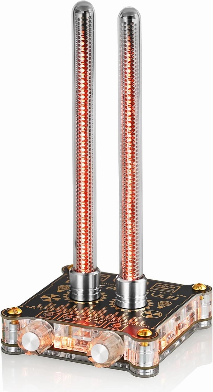 Douk Audio VU9 Pixie Tube Sound Level Meter Retro Nixie Tube Audio Spectrum MIC Pickup for Home Desktop Decoration (Black, 3.35 inch) tube amplifier,valve amp,audiophile tube stereo,