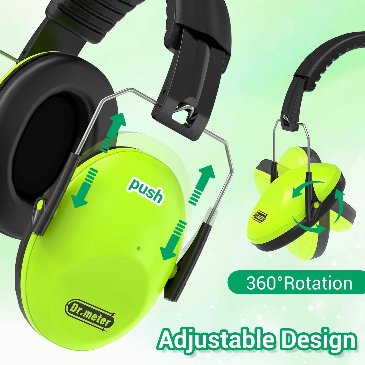 Dr.meter Ear Muffs for Noise Reduction: 27.4SNR Noise Cancelling Headphones for Kids Adults, EM100 Adjustable Hearing Protection Earmuffs for Monster Jam, Autism Sensory, Concerts, Fireworks
