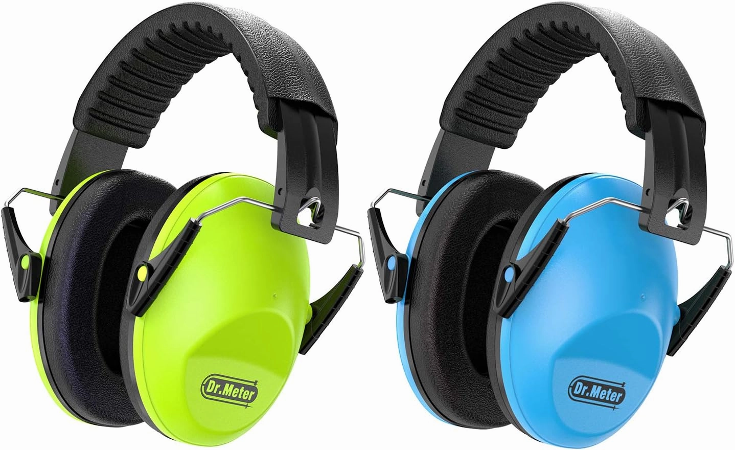 Dr.meter Noise Cancelling Headphones For Kids 2PACK, 27.4SNR Toddler Ear Protection Ear Muffs for Kid Hearing Protection, Noise Reduction in Monster Jam, Concerts, Fireworks, Autism Green & Blue noise cancelling headphones,ANC headphones,travel headpho