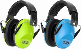 Dr.meter Noise Cancelling Headphones For Kids 2PACK, 27.4SNR Toddler Ear Protection Ear Muffs for Kid Hearing Protection, Noise Reduction in Monster Jam, Concerts, Fireworks, Autism Green & Blue noise cancelling headphones,ANC headphones,travel headpho