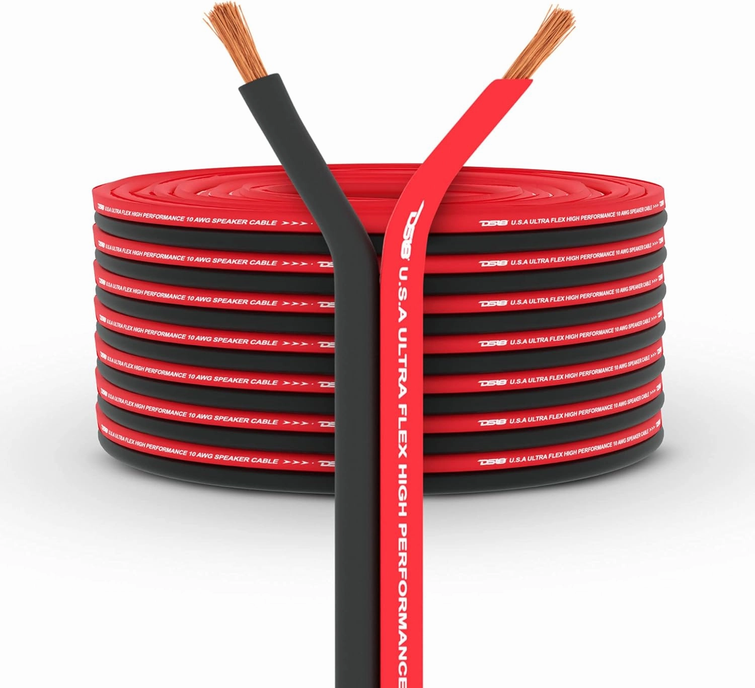 DS18 SW-18GA-100RB Ultra Flex Speaker Wire Red and Black 100FT - Speaker Cable for Audio Applications speaker cable,audio wire,hi-fi speaker cord,