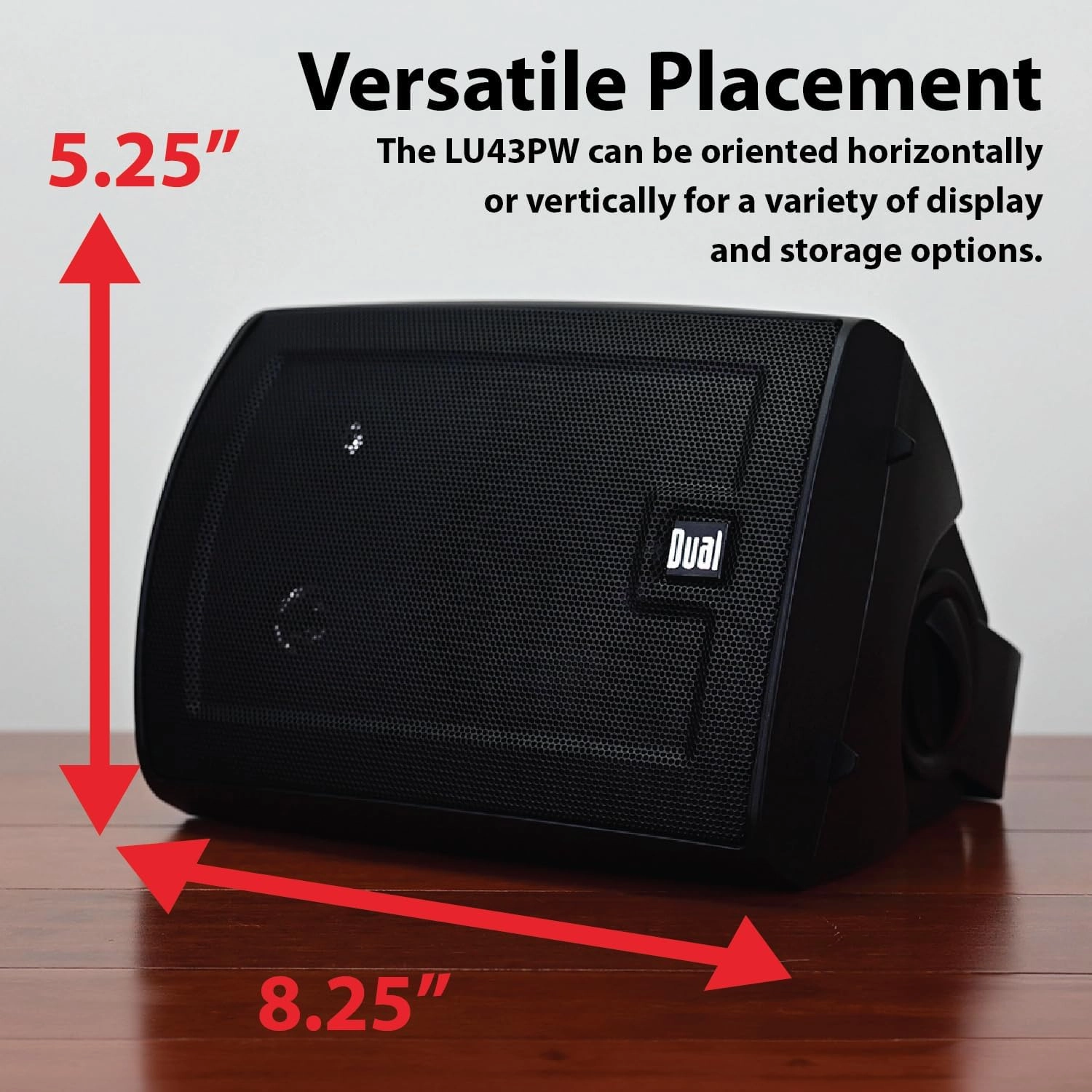 Dual Electronics LU43PB 4" 3-Way High Performance Outdoor Indoor Wired Speakers | Effortless Set Up | Home, Pool, Patio, Garage Use | Weather Resistant | Expansive Stereo Sound Coverage | Black
