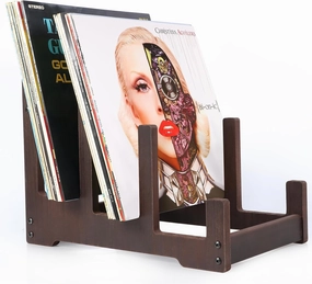 Durable Vinyl Record Holder Stand , 3-Tier Wood Vinyl Record Storage Racks - Holds Up to 60 LPs, for Albums & Magazines - Space-Saving Display Organizer vinyl storage,record holder,LP organizer,