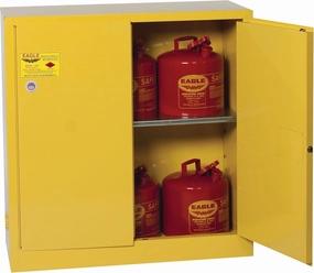 Eagle American Made 30 Gallon Flammable Liquid Storage Cabinet, Manual-Close Fireproof Cabinet for Schools, Garages, Manufacturing Facilities, 43" x 18" x 44", 1932X equipment cabinet,AV gear cabinet,component enclosure,
