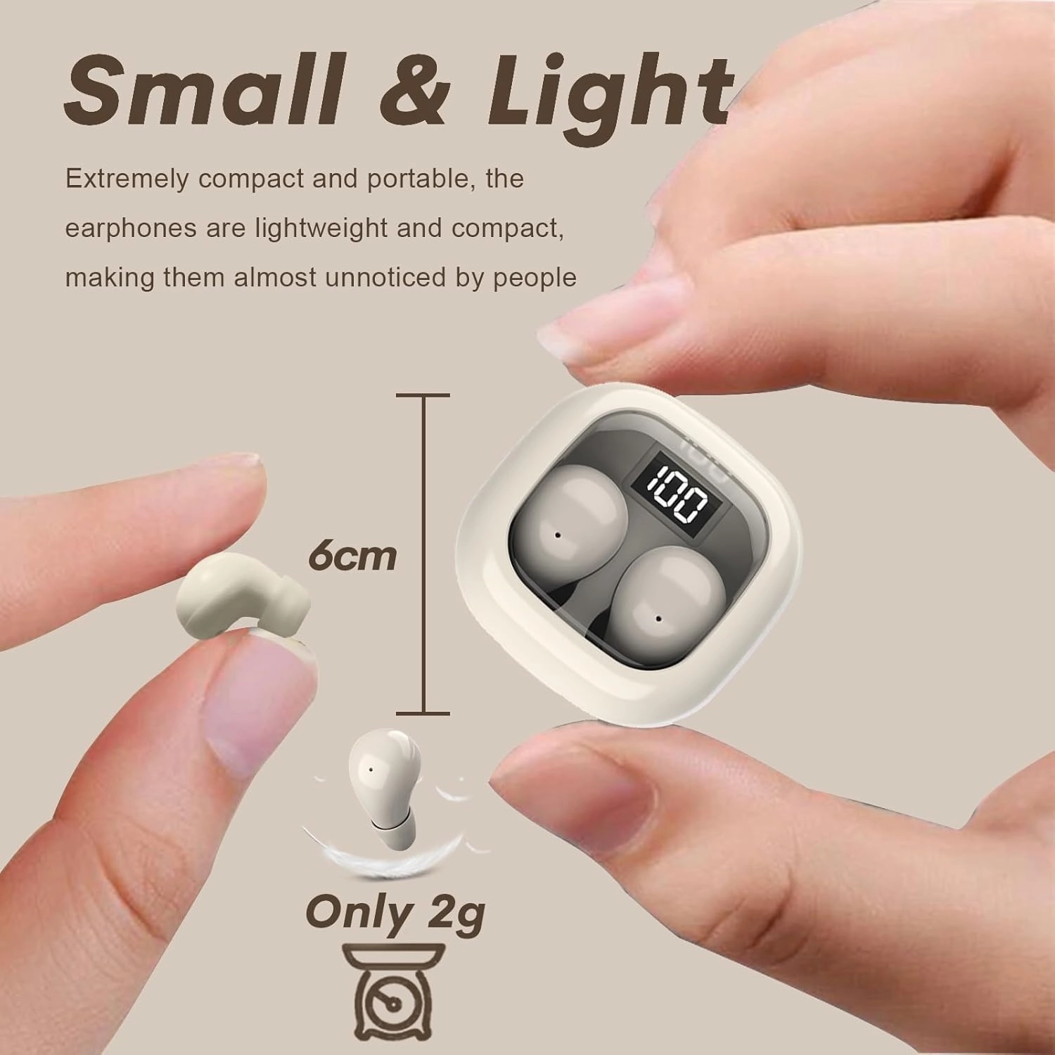Ear Buds Invisible Mini Earbuds Wireless Bluetooth, Smallest Low Profile Micro Tiny Discreet Hidden Earbuds for Work, Small Headphones, Sleep Wireless Earphone IPX5 Waterproof for Small Ear Canals