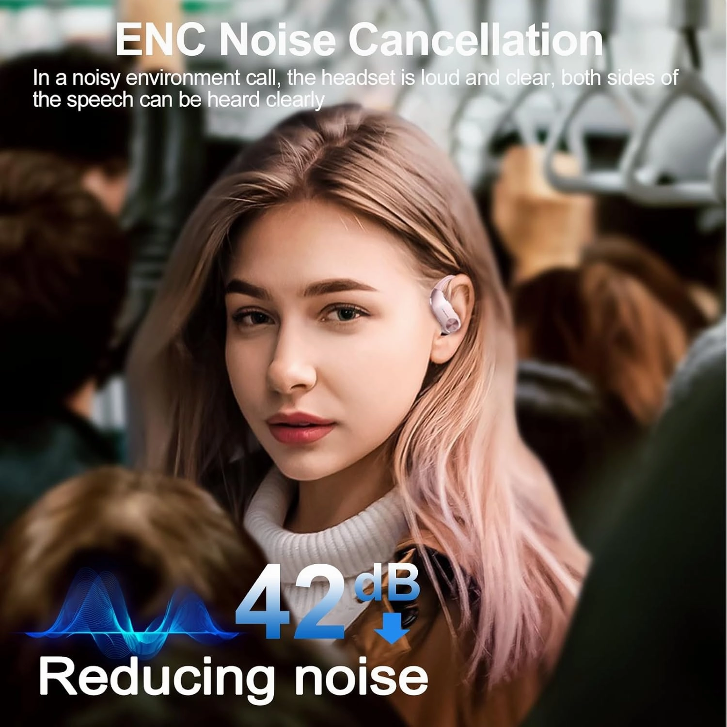 Ear Buds Wireless Bluetooth Earbuds 2025 New Bluetooth 5.3 Headphones with LED Display 68H Playtime Powerful Bass Over Ear Sport Earphones with Earhooks IP7 Waterproof for Gym/Running