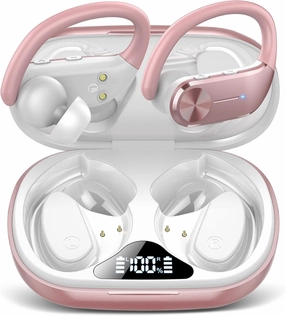Ear Buds Wireless Bluetooth Earbuds 2025 New Bluetooth 5.3 Headphones with LED Display 68H Playtime Powerful Bass Over Ear Sport Earphones with Earhooks IP7 Waterproof for Gym/Running wireless earbuds,Bluetooth earphones,true wireless stereo,