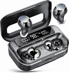 Ear Buds Wireless Bluetooth Earbuds Bluetooth 5.3 Headphones with 4 ENC Noise Cancelling Mic Powerful Bass In-Ear Earbuds with LED Display 128H IP7 Waterproof 2024 New Earphones for Ios/Android TWS earbuds,compact wireless buds,Bluetooth ear tips,
