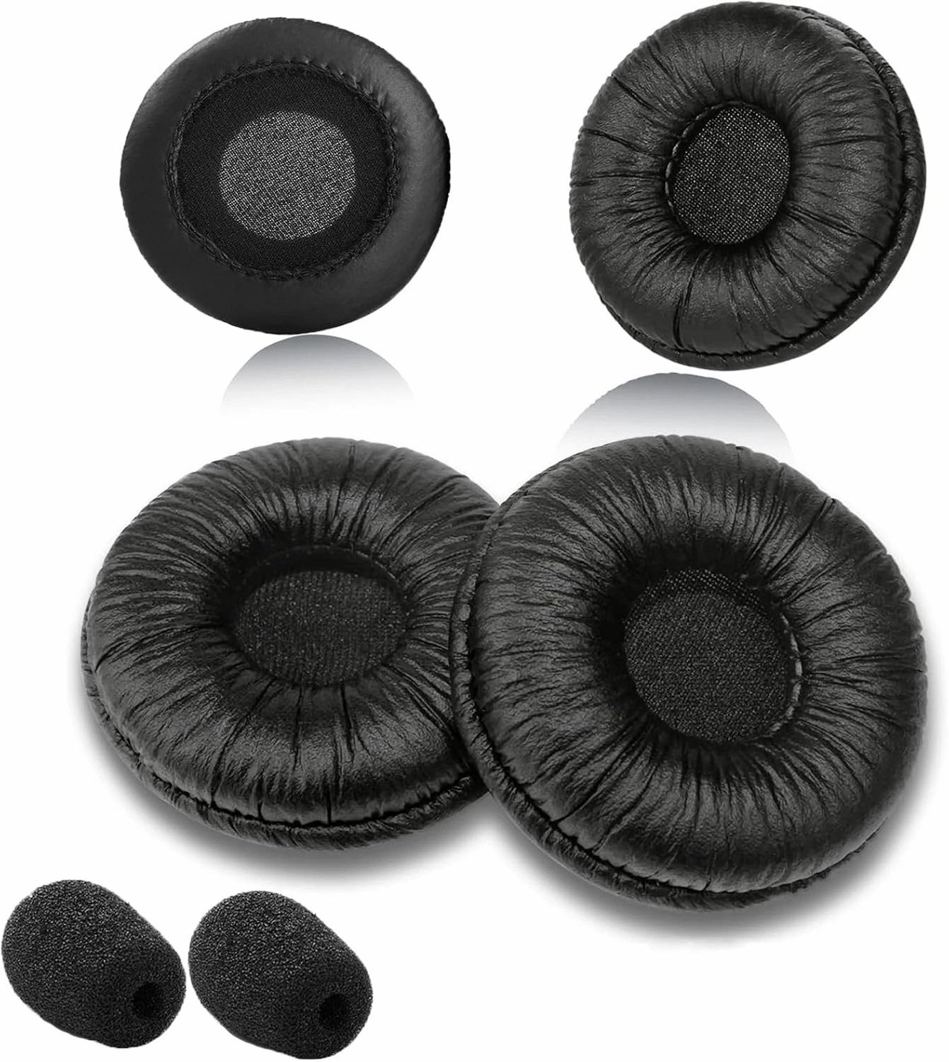 Ear Cushions for Plantronics Headset Replacement 50mm Ear Pads Compatible with Plantronics HW251N HW261N HW510 HW520 Blackwire C320 3210 3220 3320 Jabra Pro 920 9450 GN 2000 9125 Biz 2300 (4 Pack) reference headphones,neutral sound headphones,monitor headp
