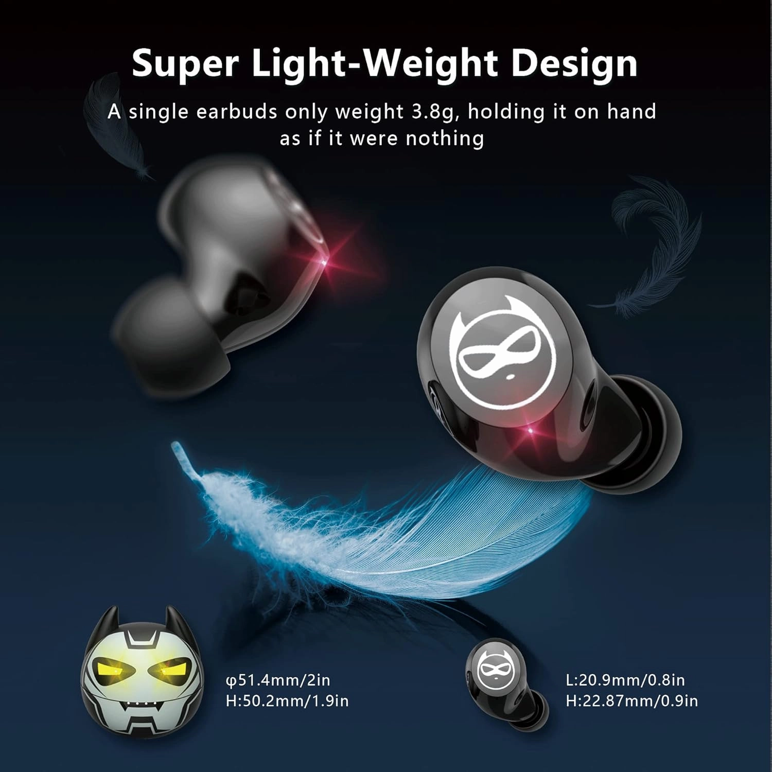 Earbuds for Kids, Penguins Headphones Bluetooth with Mic, 85dB Volume Limited, 36Hrs Playtime, Gilrs Boys Earbuds for Small Ears,Touch Control, Waterproof, earbuds Wireless for School/Tablet