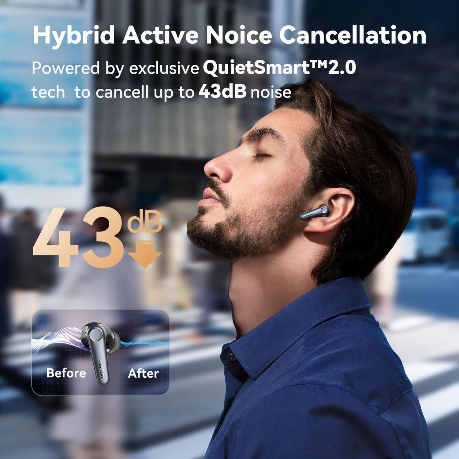 EarFun Air Pro 3 Noise Cancelling Earbuds, Qualcomm? aptX? Adaptive Sound, 6 Mics CVC 8.0 ENC, Bluetooth 5.3 Earbuds, Multipoint Connection, 45H Playtime, App Customize EQ, Wireless Charging
