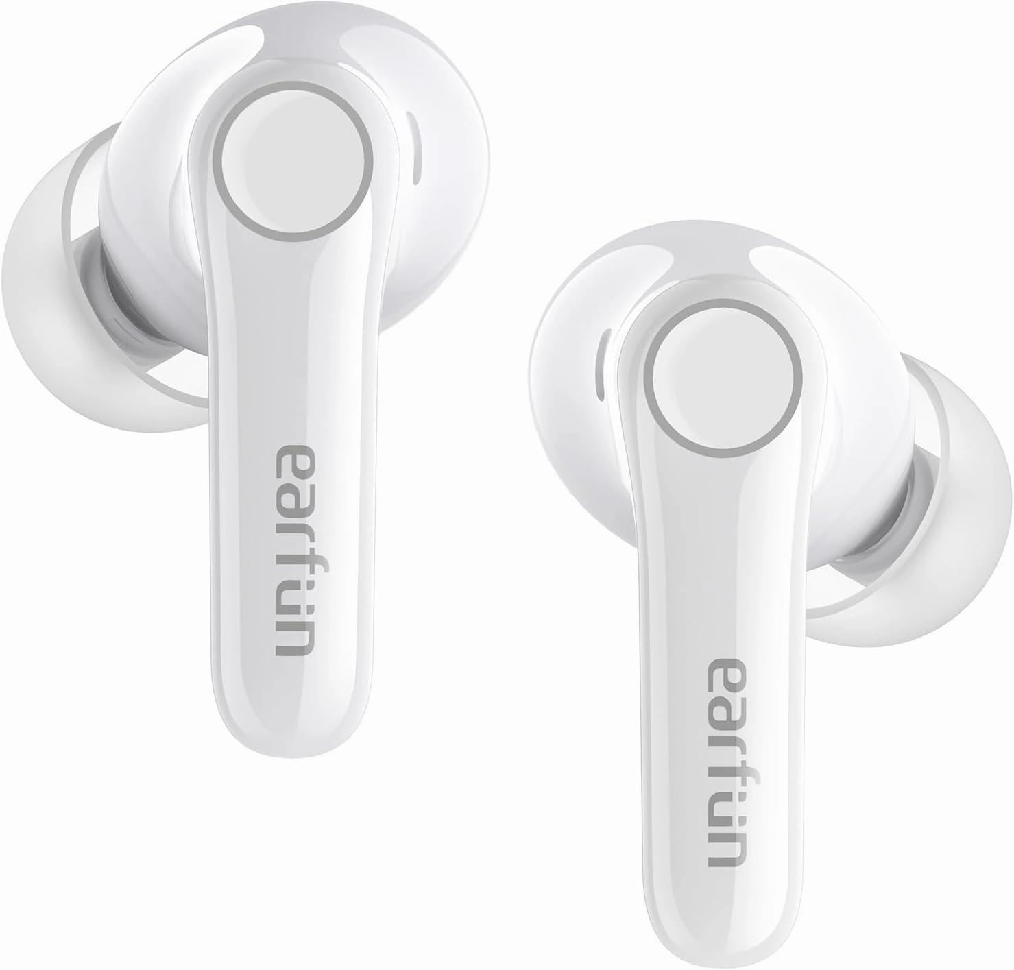 EarFun Air Pro 4 Adaptive Hybrid Noise Canceling Wireless Earbuds, Qualcomm Snapdragon Sound, aptX Lossless, 6 Mics AI CVC 8.0 Call, LDAC Hi-Res Audio, 52H Playtime, Bluetooth 5.4 (Glossy White) TWS earbuds,compact wireless buds,Bluetooth ear tips,