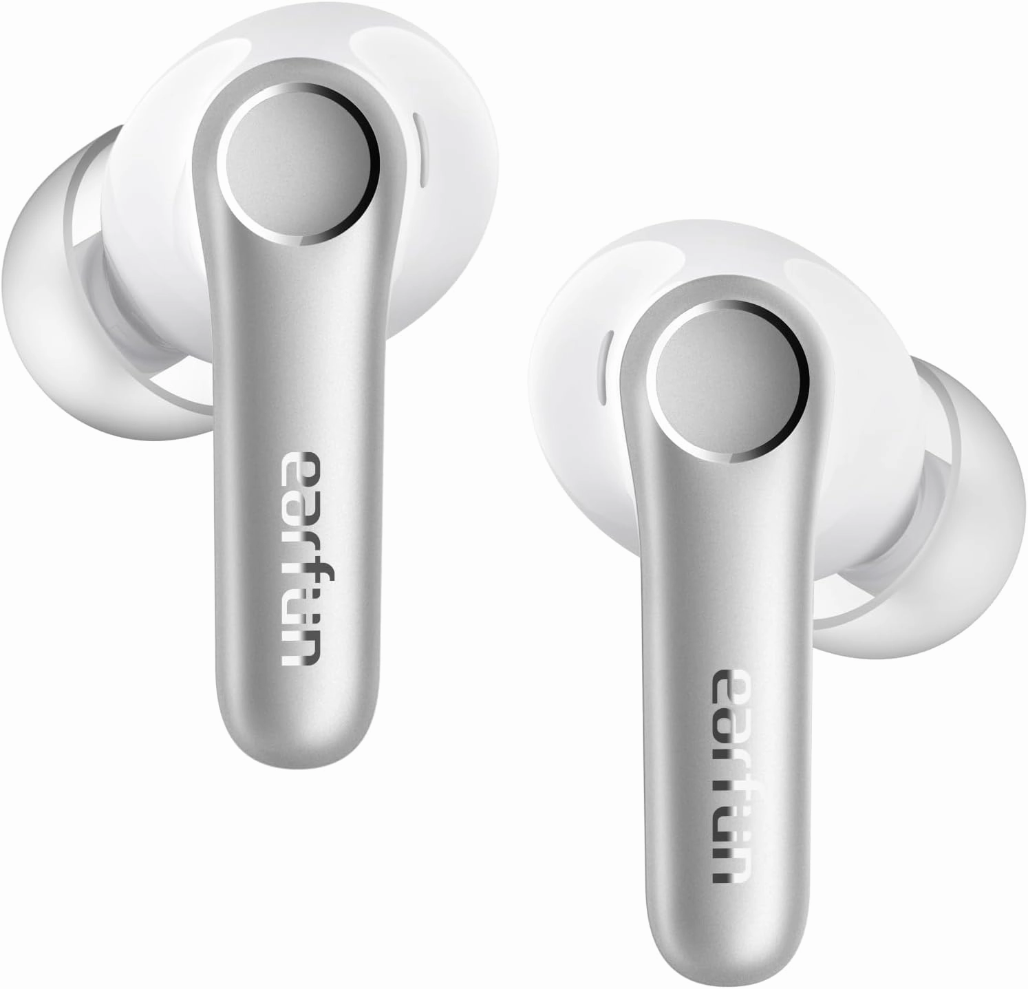 EarFun Air Pro 4 Adaptive Hybrid Noise Canceling Wireless Earbuds, Qualcomm Snapdragon Sound, aptX Lossless, 6 Mics AI CVC 8.0 Call, LDAC Hi-Res Audio, 52H Playtime, Bluetooth 5.4, White TWS earbuds,compact wireless buds,Bluetooth ear tips,