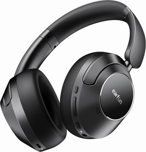 EarFun Wave Pro Active Noise Canceling Headphones, Wireless Over Ear Bluetooth Headphones, LDAC Hi-Res Sound, 5 Mics AI Clear Call, 80H Playtime, Multipoint Connection, Comfort Fit, Custom EQ via App over-ear headphones,closed back headphones,wireless stud