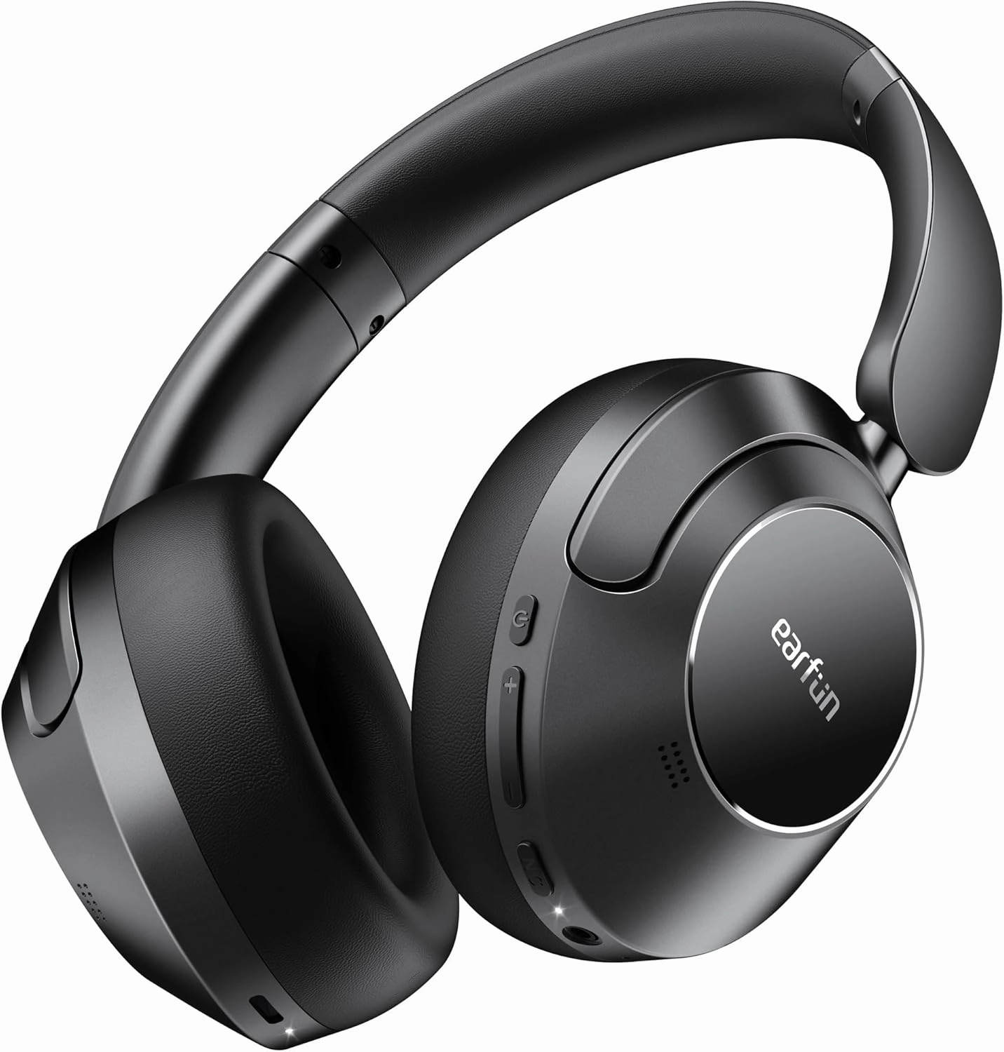 EarFun Wave Pro Active Noise Canceling Headphones, Wireless Over Ear Bluetooth Headphones, LDAC Hi-Res Sound, 5 Mics AI Clear Call, 80H Playtime, Multipoint Connection, Comfort Fit, Custom EQ via App over-ear headphones,closed back headphones,wireless stud