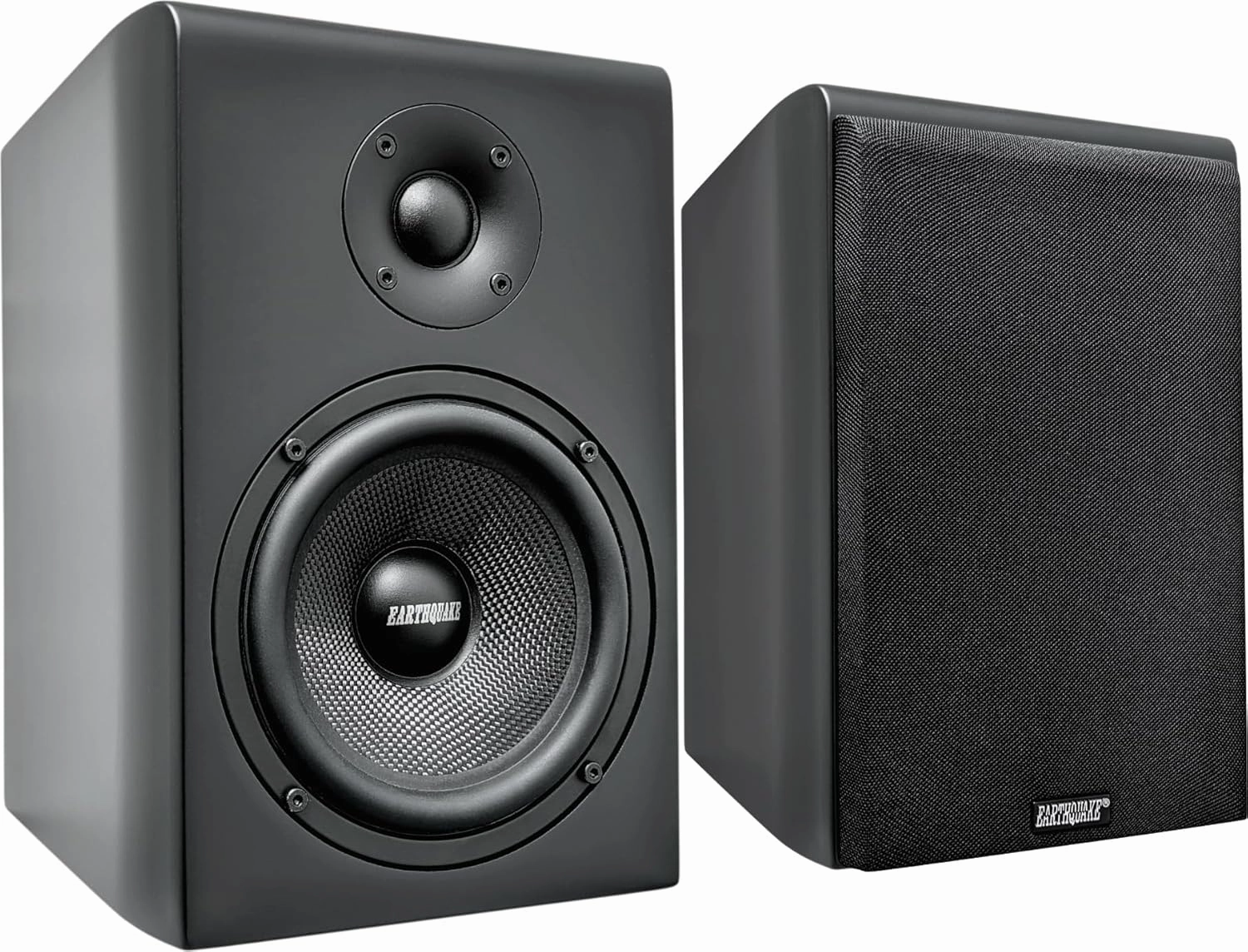 EARTHQUAKE Sound RBS-52 Bookshelf Speaker with PistonMax Technology, 5.25" High Output Woofer and Dynamic 1" Silk Dome Neodymium Tweeter, Matte Black, Pair bookshelf speakers,compact stereo speakers,hi-fi shelf speakers,