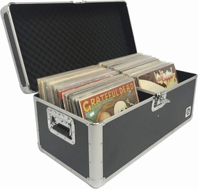 EASYGO PRODUCTS Classic Acts Vinyl Record Album Storage Case  Aluminum Lp Record Player Crates for Records (Holds 150 Records) vinyl storage,record holder,LP organizer,