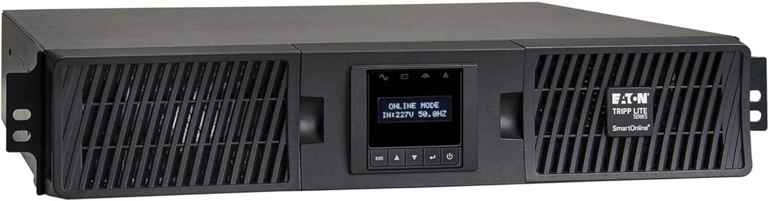 Eaton Tripp Lite Series Smart 1000VA UPS, Double-Conversion, 208/230V, 8 Outlets, 900W, Pure Sine Wave, Network Card Option, 2U Rackmount, 2-Year Warranty & $250,000 Insurance (SUINT1000LCD2U) rackmount gear,audio rack equipment,studio rackmounts,