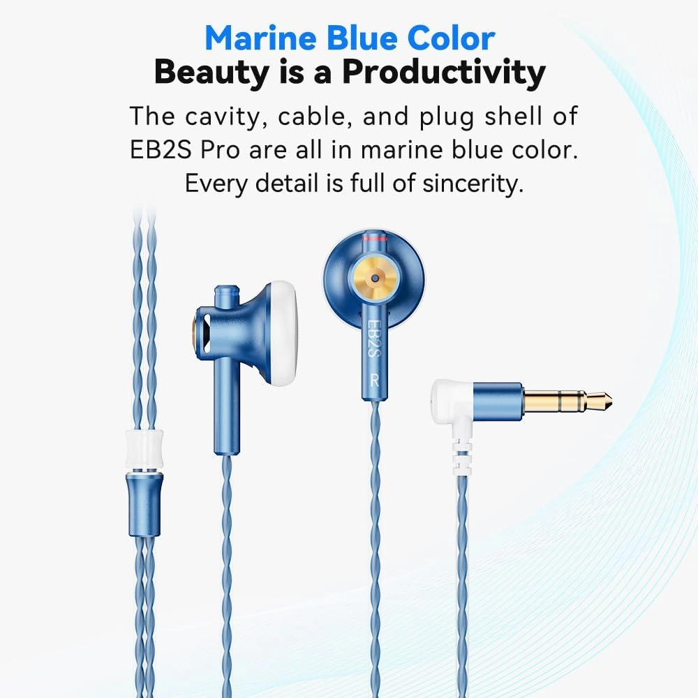 EB2S Pro 4.4mm Balanced Wired Earbuds, Audiophile HiFi in-Ear Headphones, Flat Head Earphone Without Microphone for Music Enthusiastic/Singer/F20,R4 DAP (4.4mm no Mic)