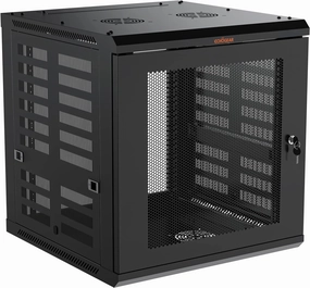 ECHOGEAR 12U Network Rack - Enclosed Wall Mount Rack Kit Includes 2X 1U Shelves, Pre-Mounted Fan, Lockable Door & Hardware - 600mm Depth Fits All Your AV Gear equipment cabinet,AV gear cabinet,component enclosure,