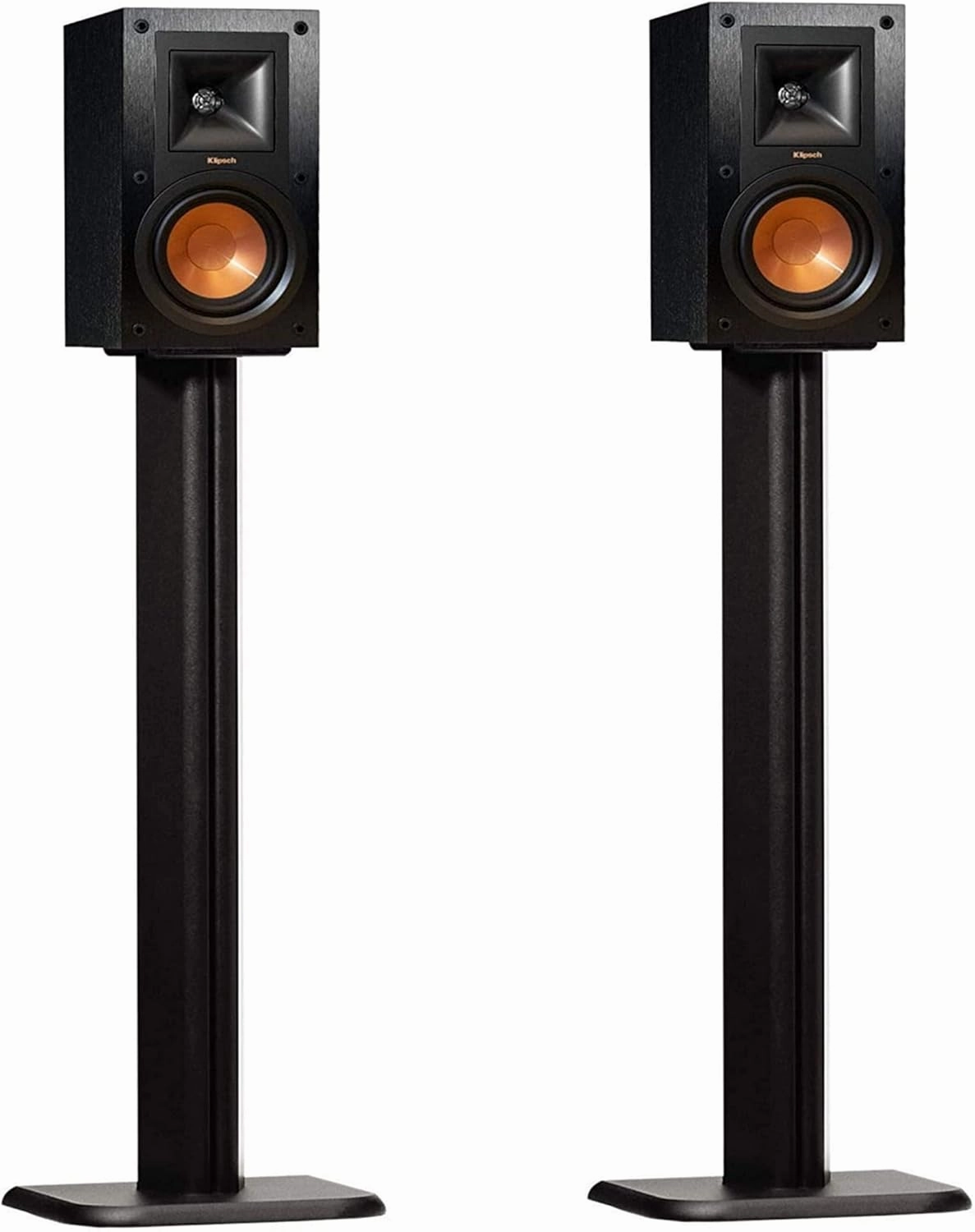 ECHOGEAR Universal Floor Speaker Stands - Vibration-Absorbing MDF Design Works with Klipsch, Polk, JBL & Other Bookshelf Speakers Or Studio Monitors - Includes Sound Iso Pads & Carpet Spikes speaker stands,monitor stands,floor speaker holders,