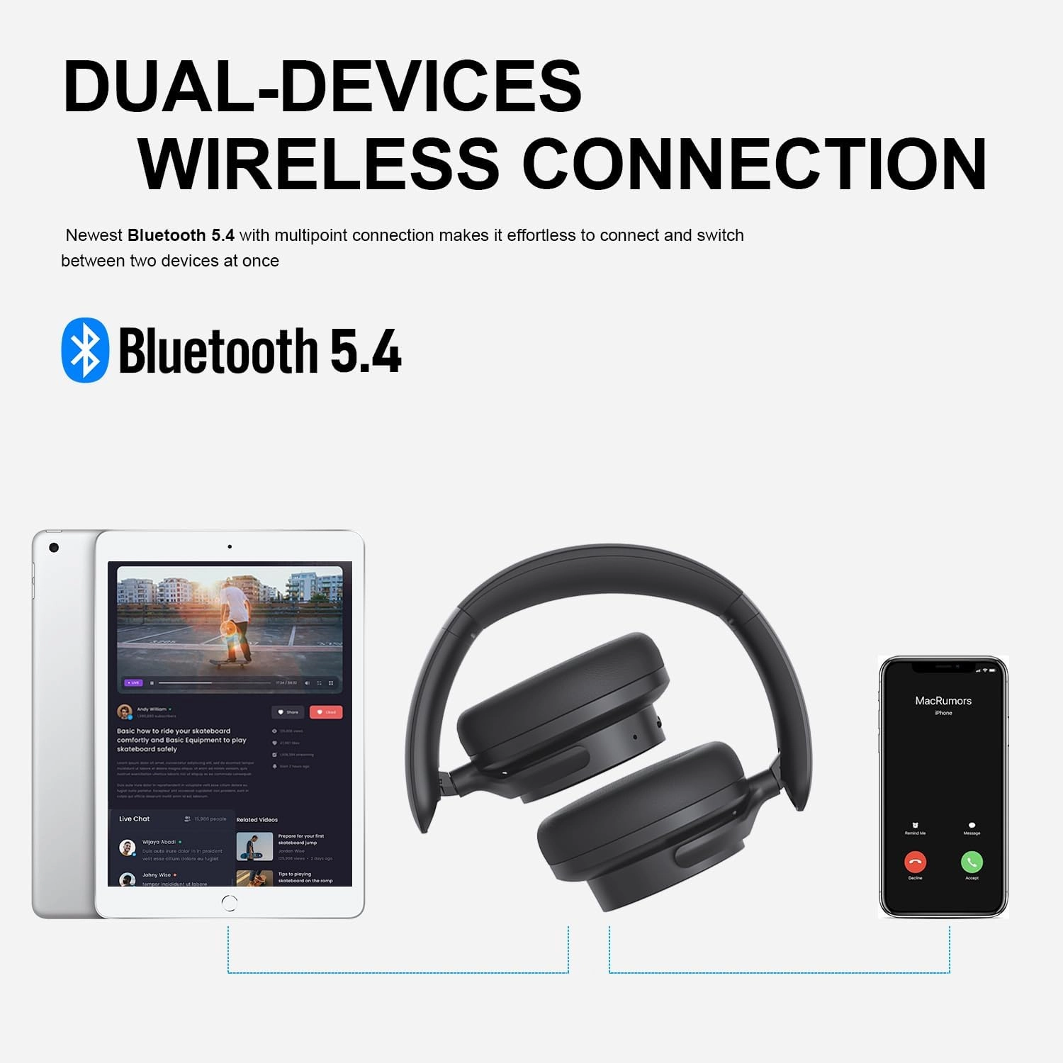 Edifier H9 Hybrid Active Noise Cancelling Headphones Bluetooth 5.4, Over Ear Headphones Wireless with 75H Playtime, Hi-Res Audio, Spatial Audio, Multipoint Connection, Clear Calls, Foldable - Black