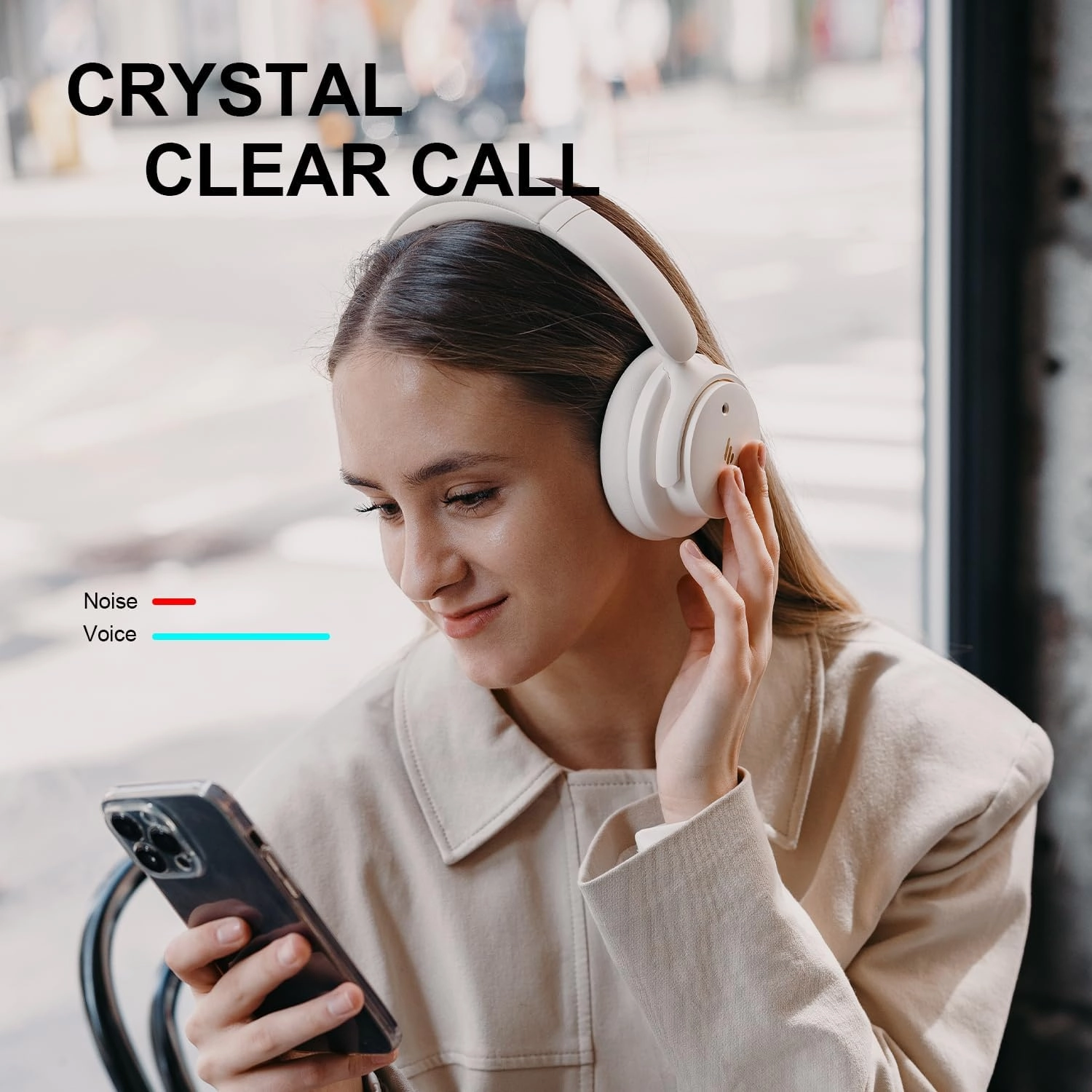 Edifier H9 Hybrid Active Noise Cancelling Headphones Bluetooth 5.4, Over Ear Headphones Wireless with 75H Playtime, Hi-Res Audio, Spatial Audio, Multipoint Connection, Clear Calls, Foldable - White